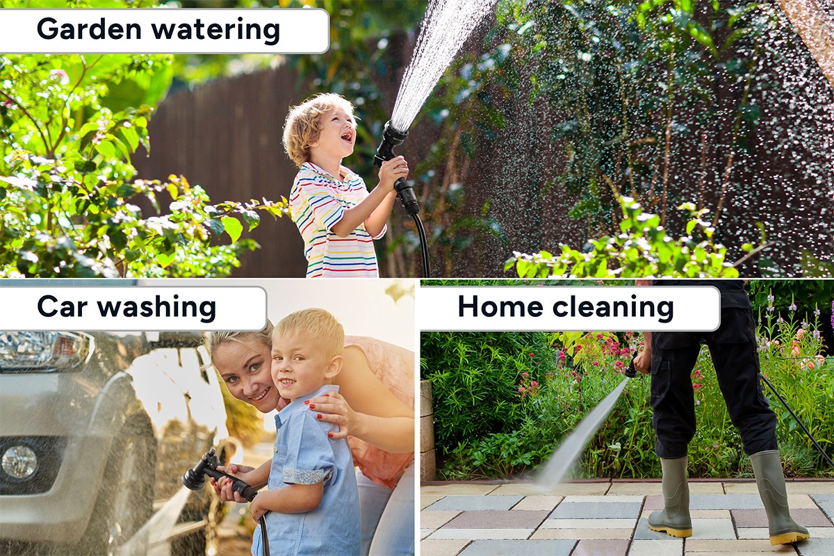 Certa 30m Retractable Garden Hose Reel with Spray Nozzle (Black)