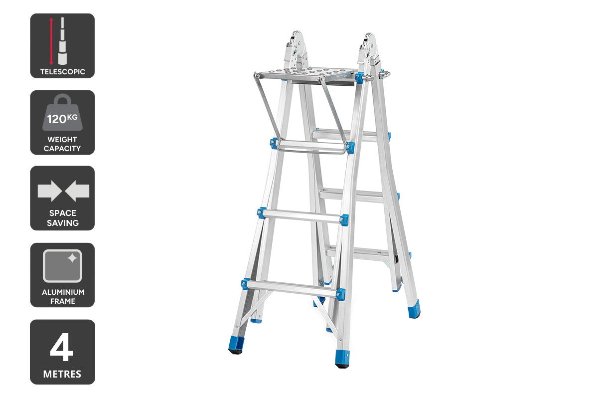 Certa 4m Multipurpose Telescopic Foldable Ladder with Platform