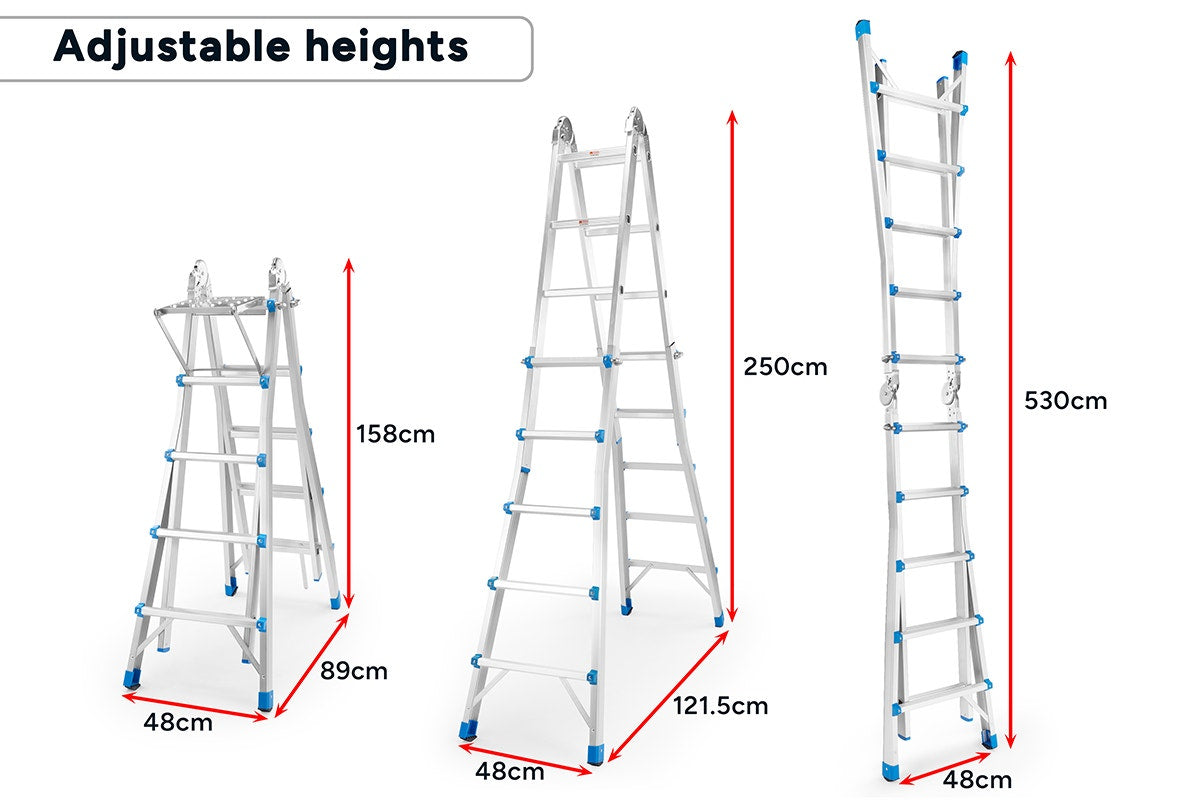 Certa 5m Multipurpose Telescopic Foldable Ladder with Platform