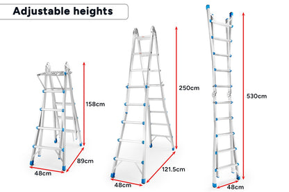 Certa 5m Multipurpose Telescopic Foldable Ladder with Platform