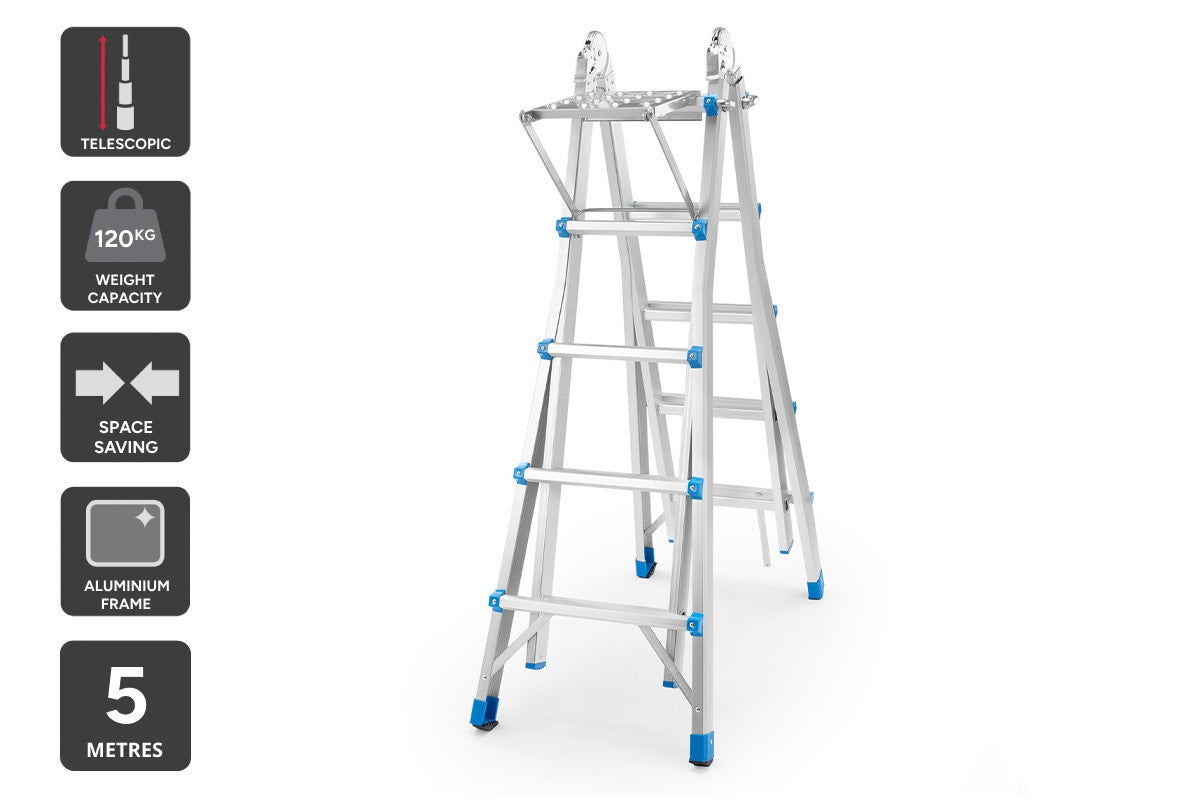 Certa 5m Multipurpose Telescopic Foldable Ladder with Platform