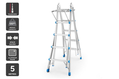 Certa 5m Multipurpose Telescopic Foldable Ladder with Platform