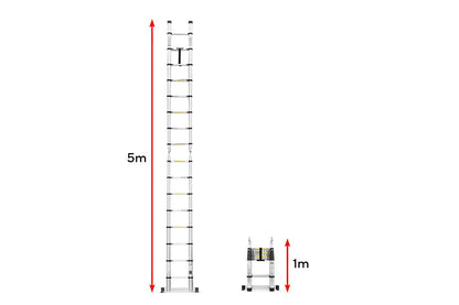 5m Telescopic Foldable Ladder