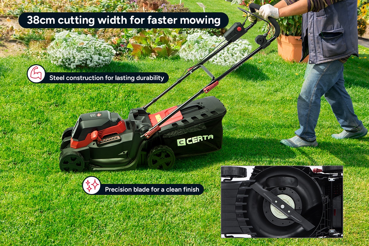 Certa PowerPlus 40V (2 x 20V) 38cm Brushless Lawn Mower Kit