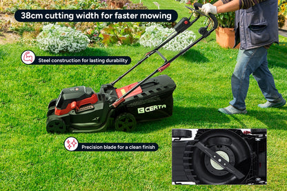 Certa PowerPlus 40V (2 x 20V) 38cm Brushless Lawn Mower Kit
