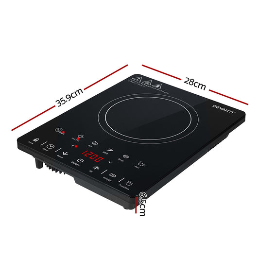 Devanti Electric Ceramic Cooktop 30cm – view 2 - Auzzistore