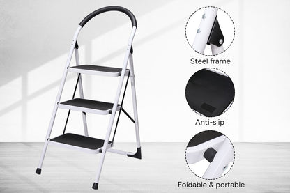 Certa Steel Frame 3-Step Folding Ladder