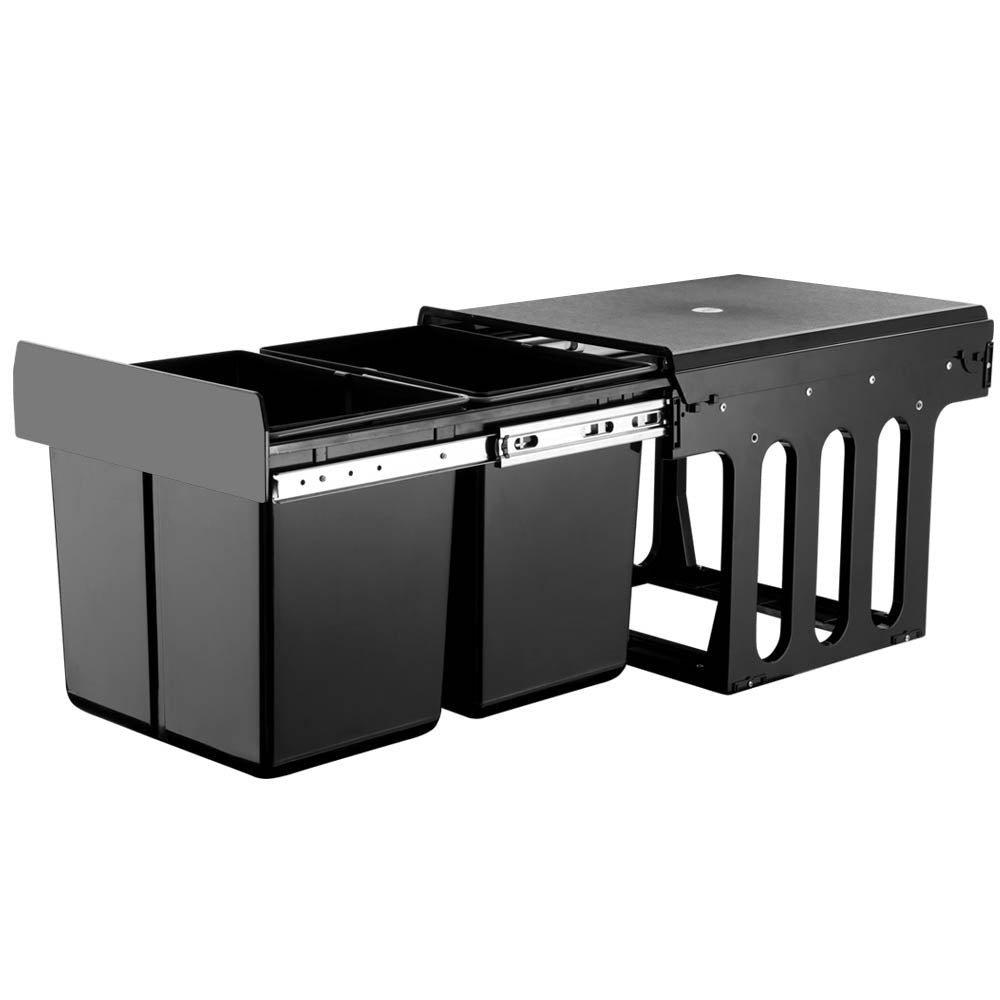 Cefito 2x15L Pull Out Bin - Black | Auzzi Store