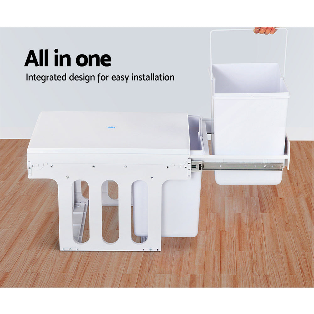 Cefito 2x15L Pull Out Bin - White | Auzzi Store