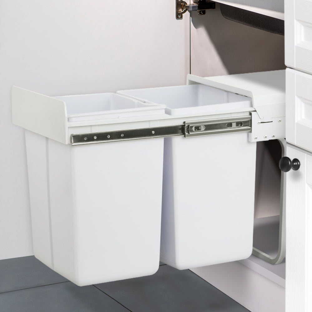 Cefito 2x20L Pull Out Bin - White | Auzzi Store