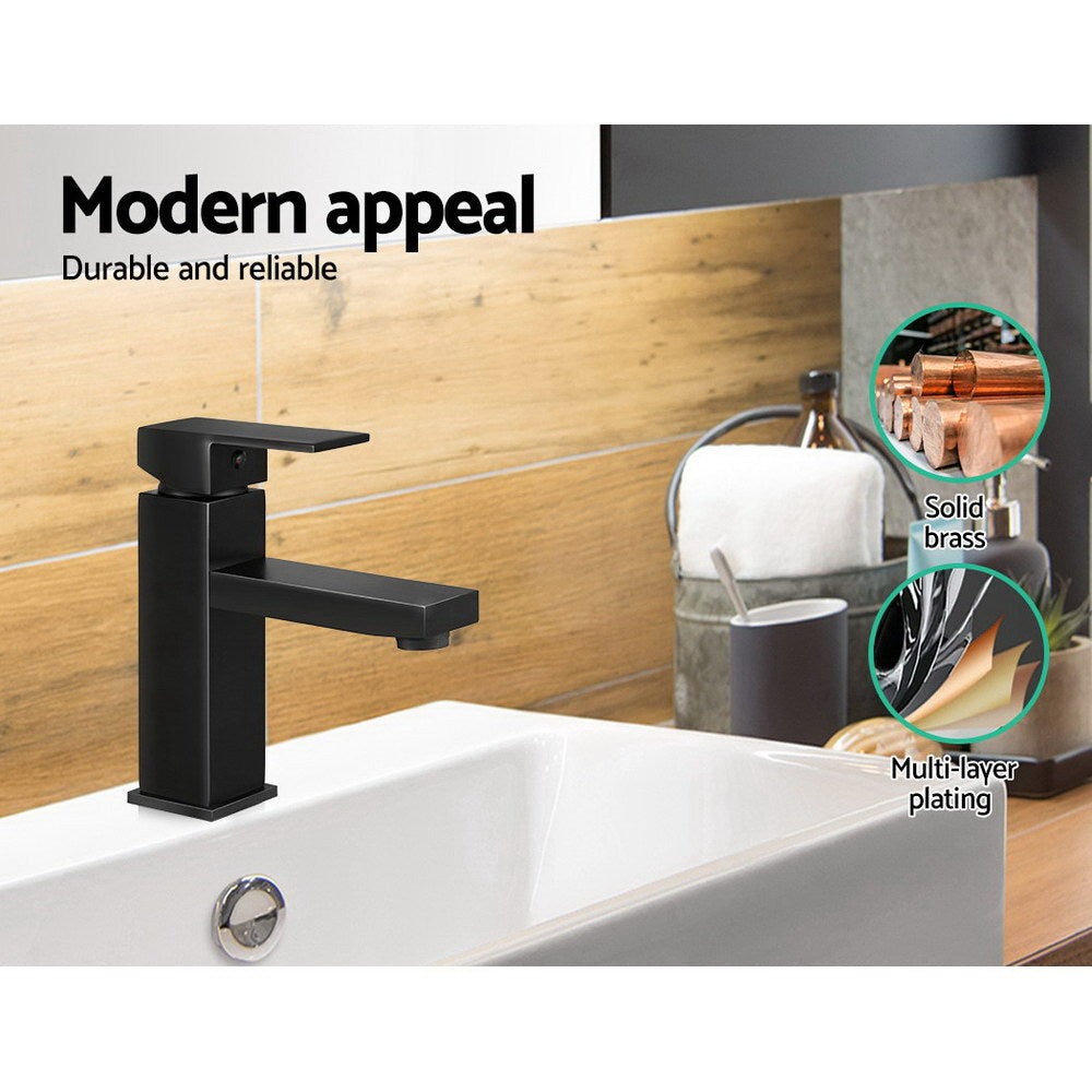 Cefito Basin Mixer Tap Faucet Bathroom Vanity Counter Top WELS Standard Brass Black | Auzzi Store