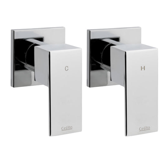 Cefito Bathroom Taps Faucet Rain Shower Head Set Hot And Cold Diverter DIY Chrome | Auzzi Store