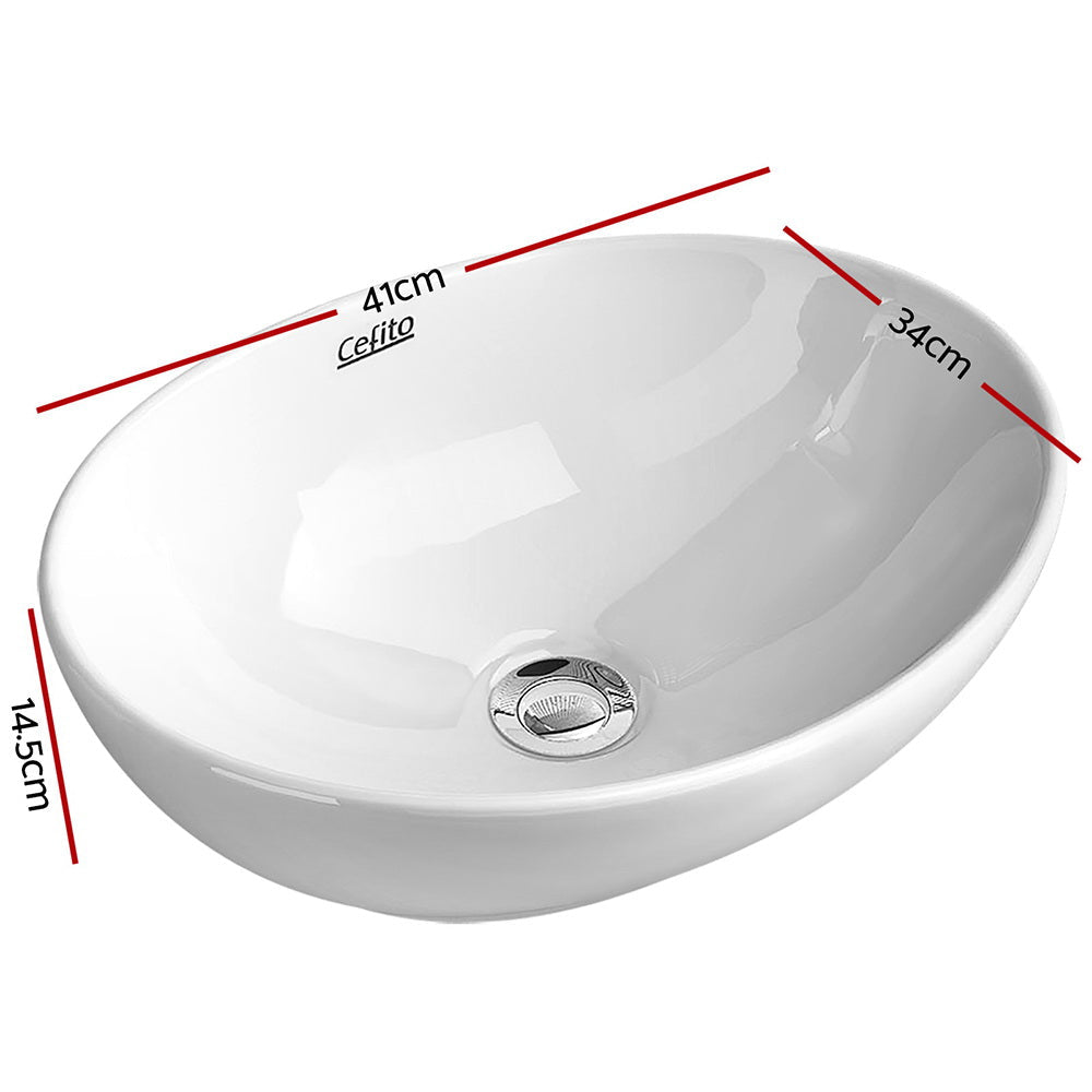 Cefito Ceramic Oval Sink Bowl - White | Auzzi Store