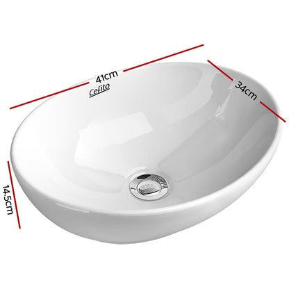 Cefito Ceramic Oval Sink Bowl - White | Auzzi Store