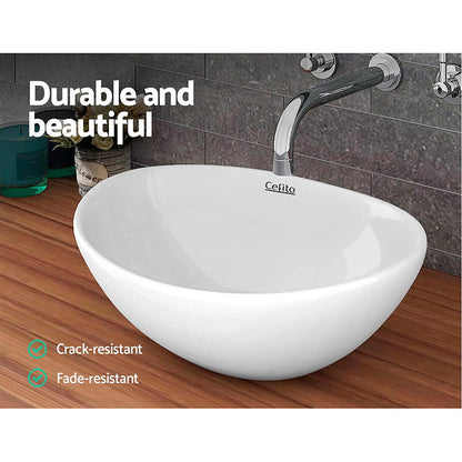 Cefito Ceramic Oval Sink Bowl - White | Auzzi Store