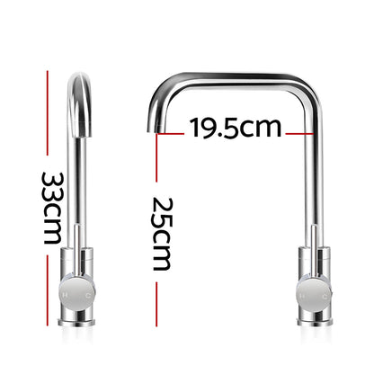 Cefito Mixer Kitchen Faucet Tap Swivel Spout WELS Silver | Auzzi Store