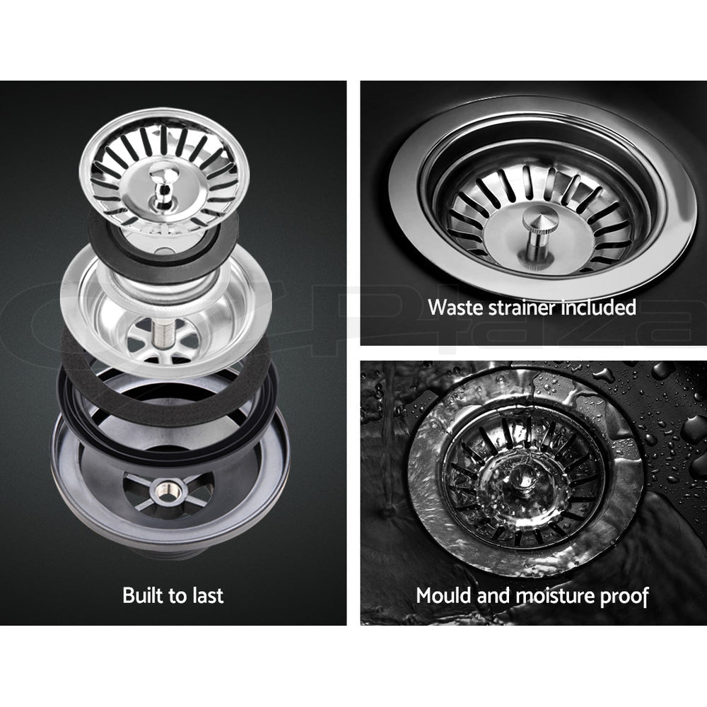 Cefito Stone Kitchen Sink Round 430MM Granite Under/Topmount Basin Bowl Laundry Black | Auzzi Store