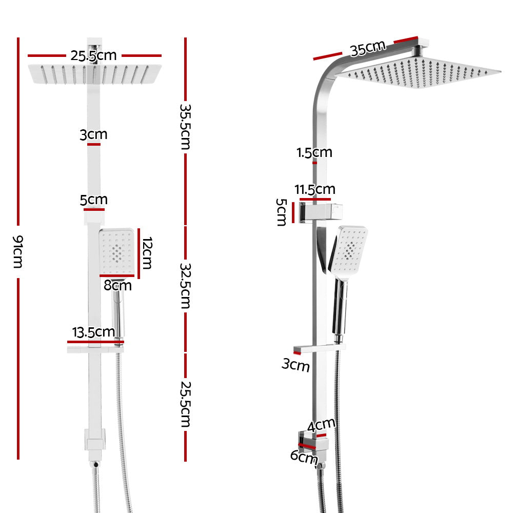 Cefito WELS 10'' Rain Shower Head Set Round Handheld High Pressure Wall Chrome | Auzzi Store