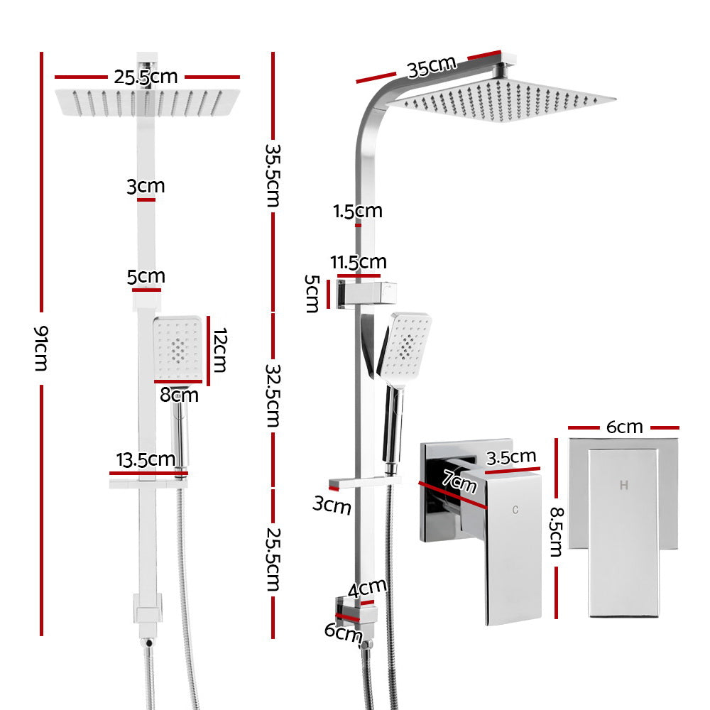 Cefito WELS 10'' Rain Shower Head Taps Round Handheld High Pressure Wall Chrome | Auzzi Store