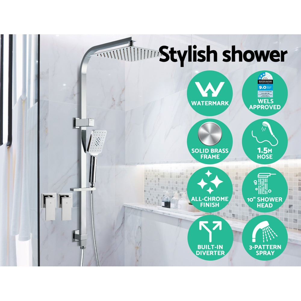 Cefito WELS 10'' Rain Shower Head Taps Round Handheld High Pressure Wall Chrome | Auzzi Store