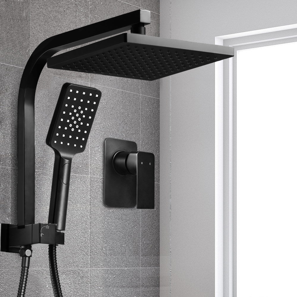 Cefito WELS 8'' Rain Shower Head Mixer Square Handheld High Pressure Wall Black | Auzzi Store