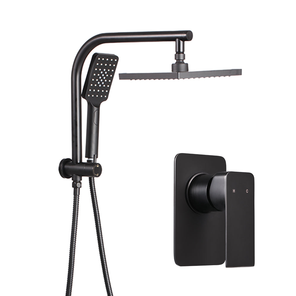 Cefito WELS 8'' Rain Shower Head Mixer Square Handheld High Pressure Wall Black | Auzzi Store