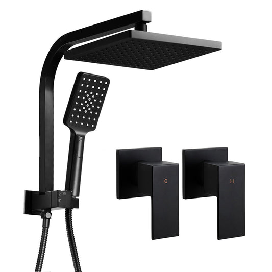 Cefito WELS 8'' Rain Shower Head Taps Square Handheld High Pressure Wall Black | Auzzi Store