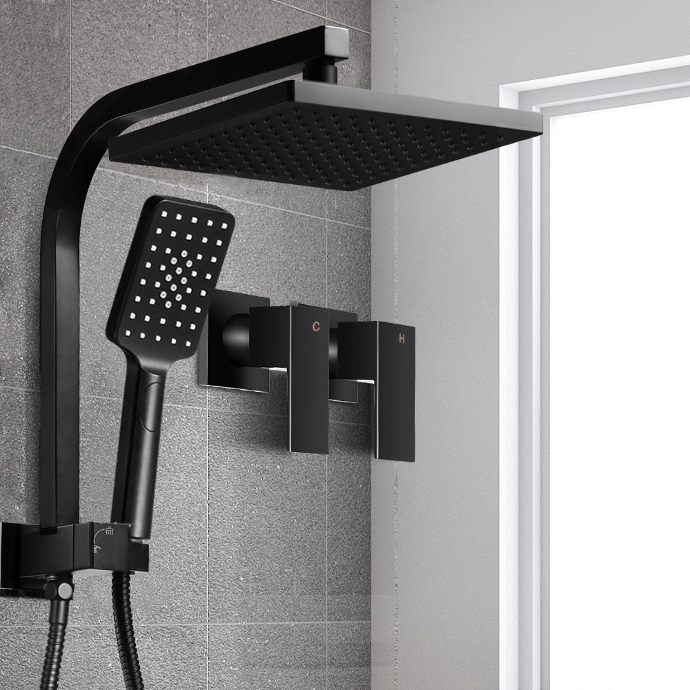 Cefito WELS 8'' Rain Shower Head Taps Square Handheld High Pressure Wall Black | Auzzi Store