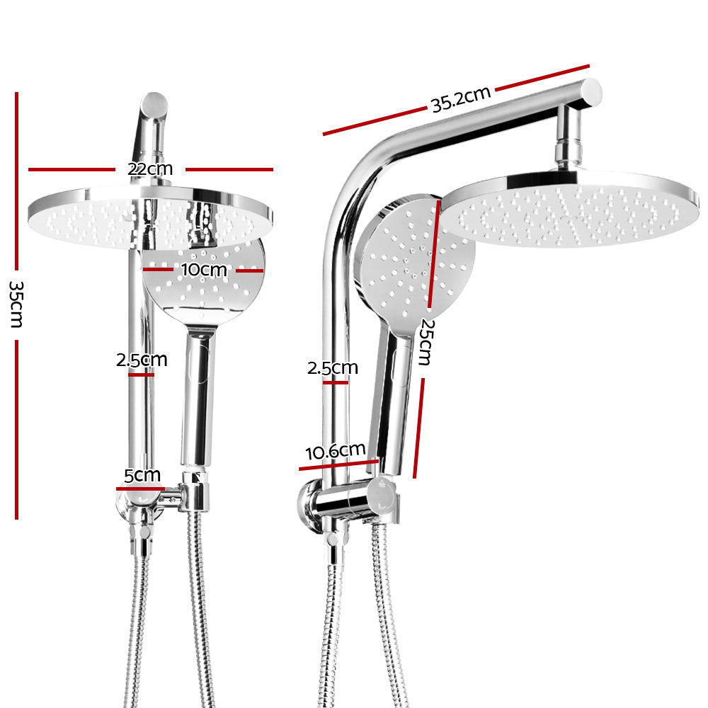 Cefito WELS 9'' Rain Shower Head Set Round Handheld High Pressure Wall Chrome | Auzzi Store