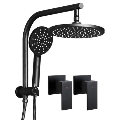 Cefito WELS 9'' Rain Shower Head Taps Round Handheld High Pressure Wall Black | Auzzi Store