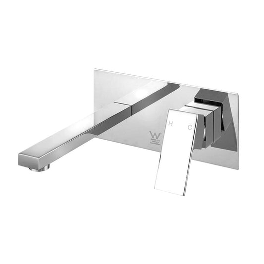 Cefito WELS Bathroom Tap Wall Square Silver Basin Mixer Taps Vanity Brass Faucet | Auzzi Store