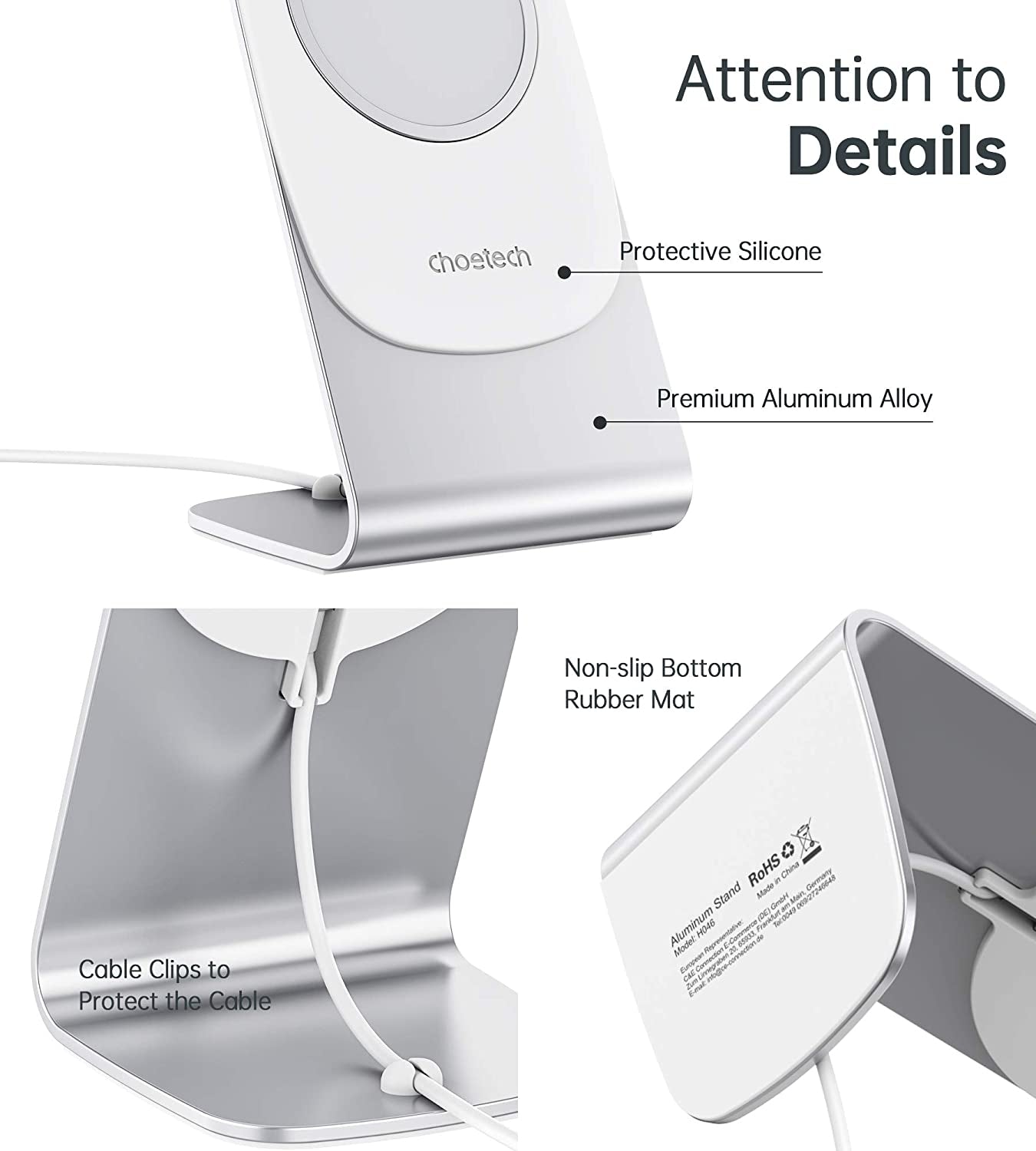 Choetech H046 Phone Stand For MagSafe Charger Aluminum (Stand Only) | Auzzi Store