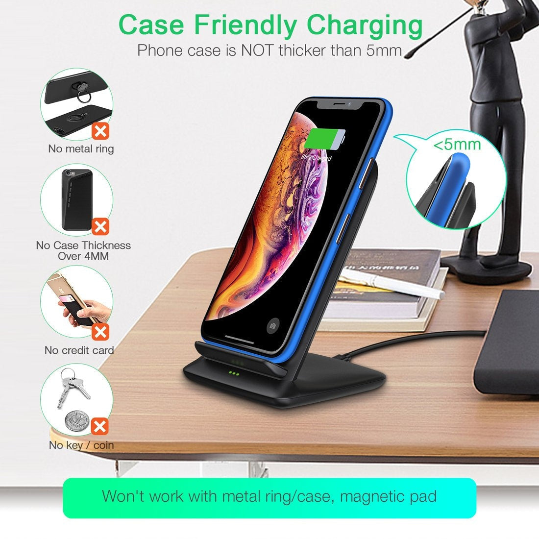 Choetech T555-S 10W Wireless Charger Stand | Auzzi Store