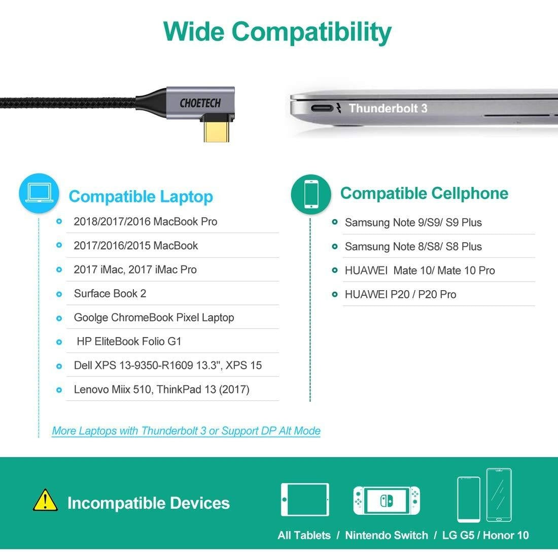 Choetech XCH-1803 USB C to HDMI Braided Cable 4K@60Hz | Auzzi Store