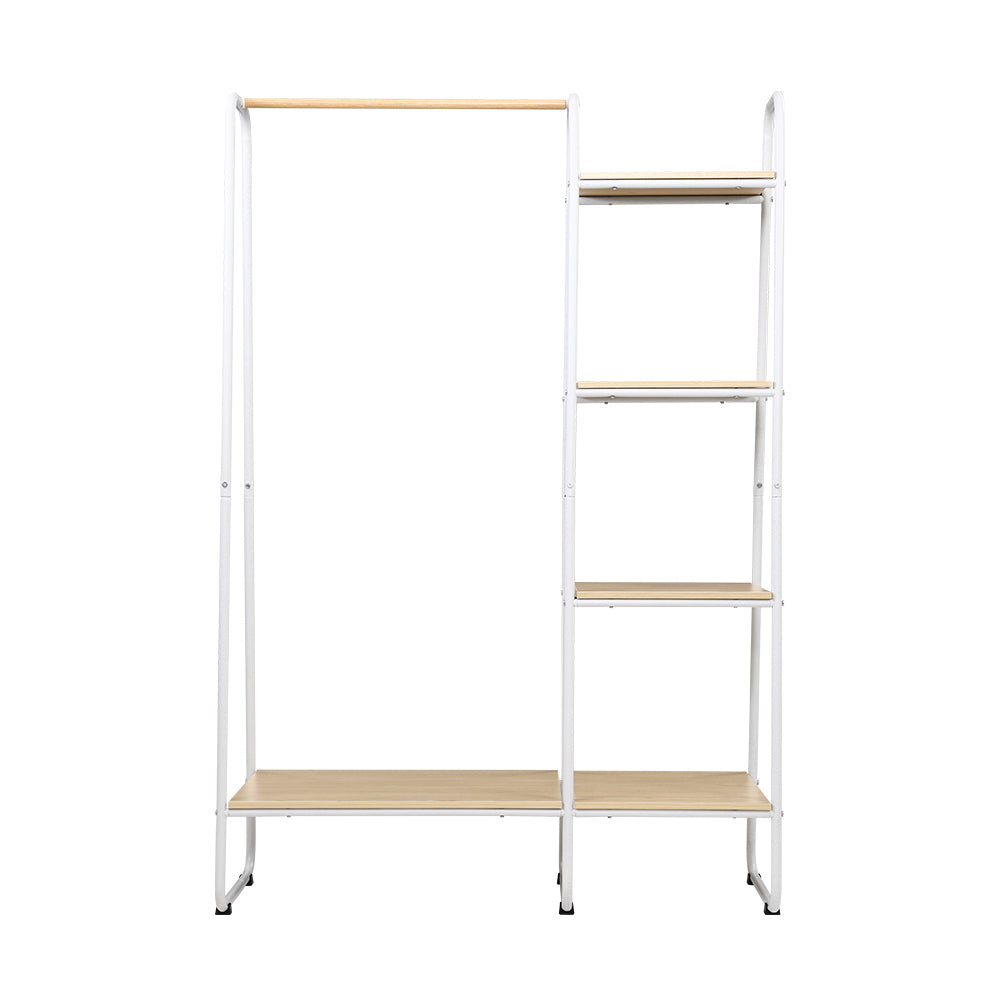 Closet Storage Rack Clothes Hanger Shelf Garment Rail Stand Wardrobe Organiser White | Auzzi Store