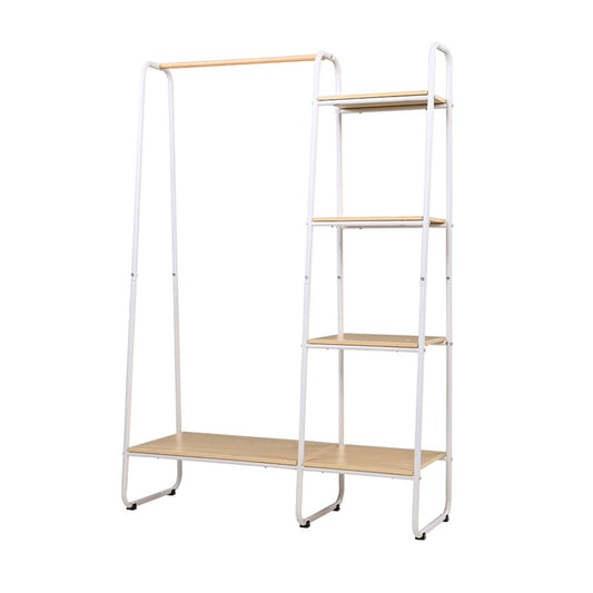 Closet Storage Rack Clothes Hanger Shelf Garment Rail Stand Wardrobe Organiser White | Auzzi Store