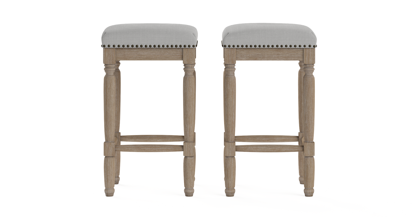 Brosa Clovis Set of 2 Counter Stools (Cloud Grey, 65cm)