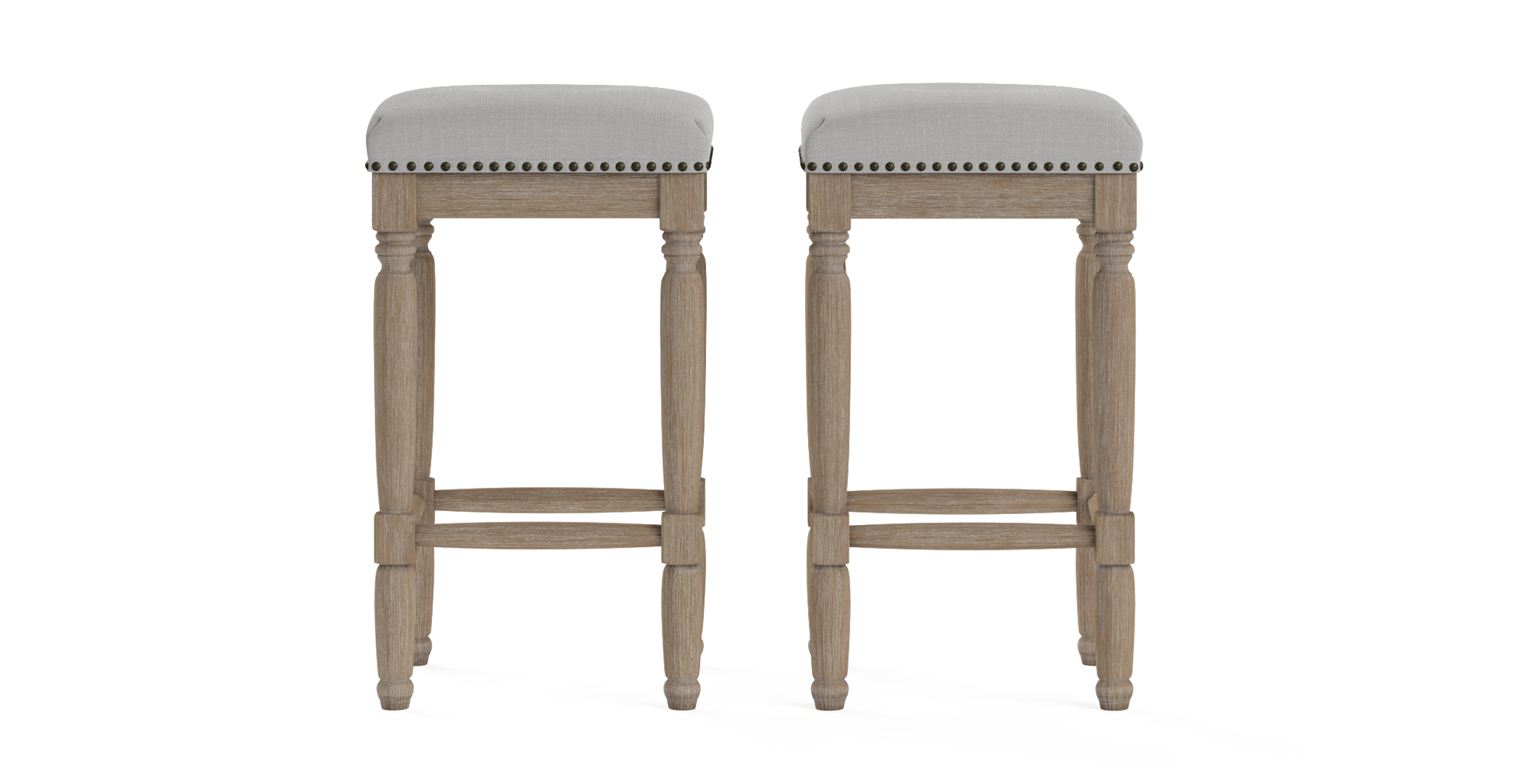 Brosa Clovis Set of 2 Counter Stools (Cloud Grey, 65cm)