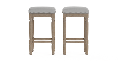 Brosa Clovis Set of 2 Counter Stools (Cloud Grey, 65cm)