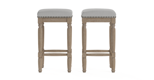 Brosa Clovis Set of 2 Counter Stools (Cloud Grey, 65cm)