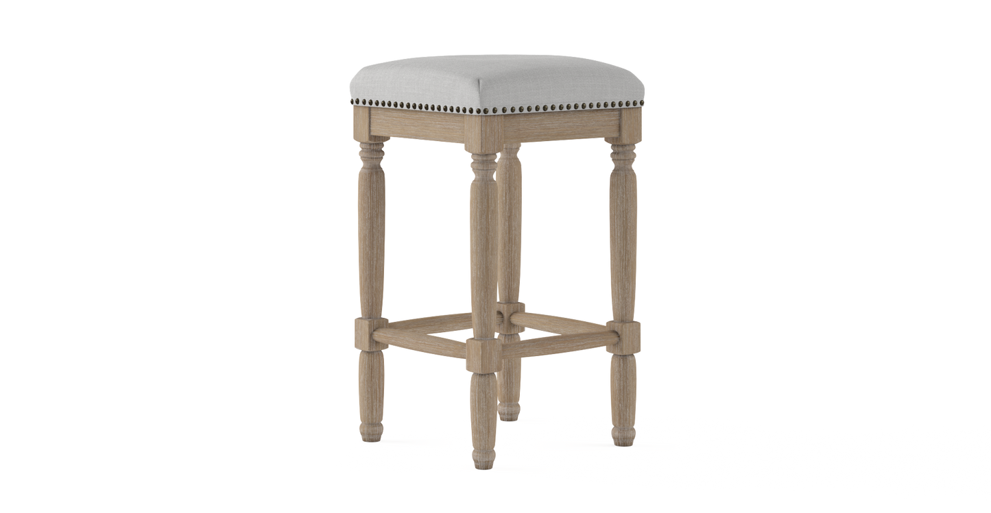 Brosa Clovis Set of 2 Counter Stools (Cloud Grey, 65cm)