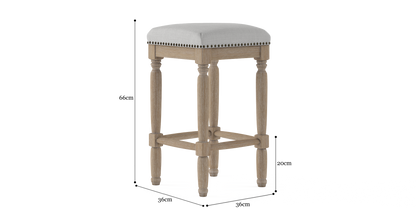 Brosa Clovis Set of 2 Counter Stools (Cloud Grey, 65cm)