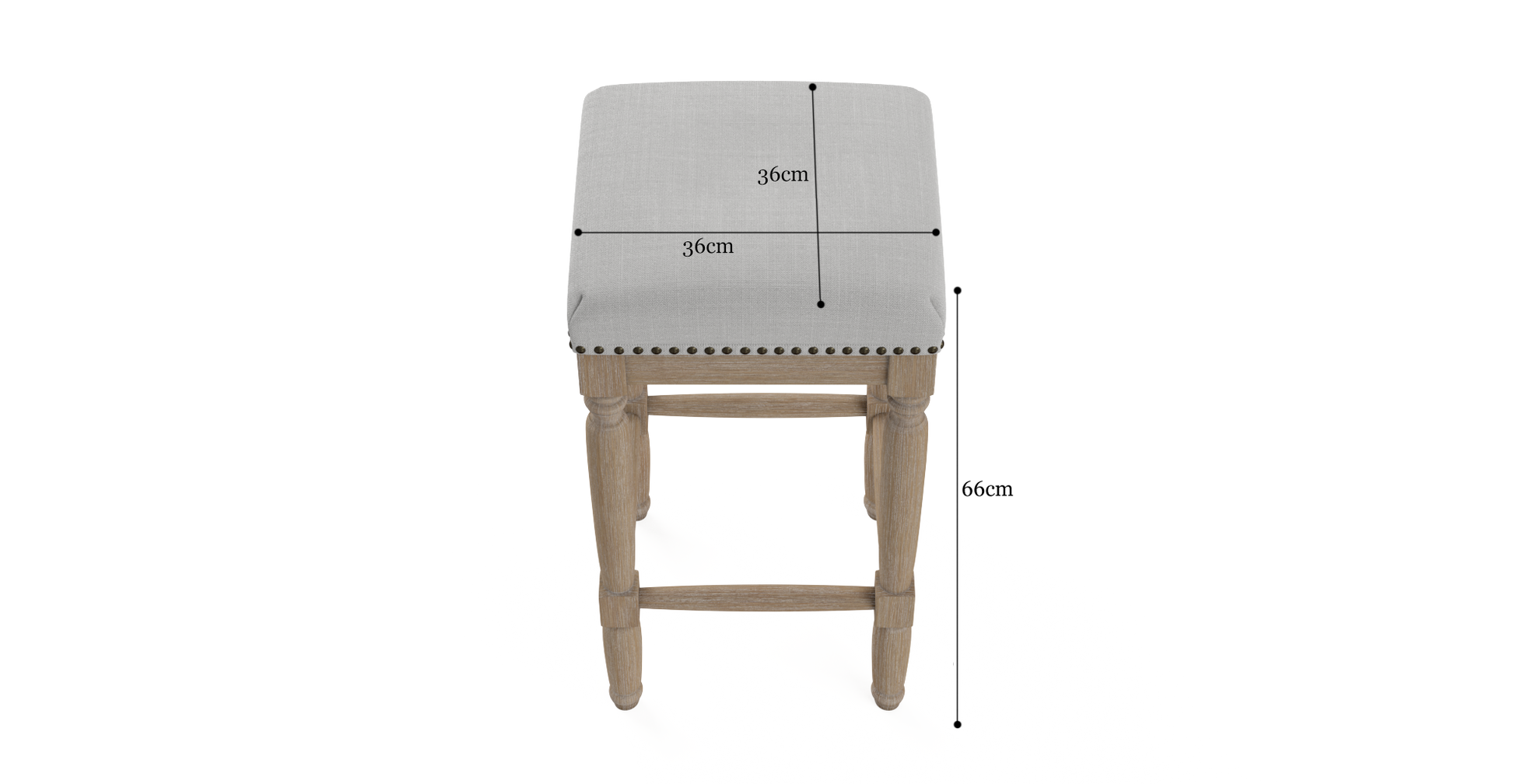 Brosa Clovis Set of 2 Counter Stools (Cloud Grey, 65cm)