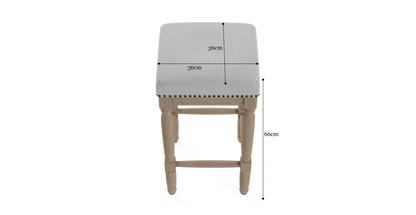 Brosa Clovis Set of 2 Counter Stools (Cloud Grey, 65cm)