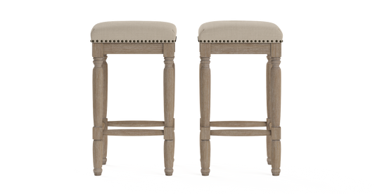 Brosa Clovis Set of 2 Counter Stools (French Beige, 65cm)