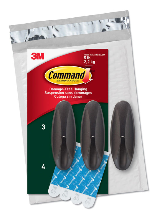 Command Outdoor Metallic Bronze Value Pack, 3 Hooks and 4 Strips, AW083BZ-3NA | Auzzi Store