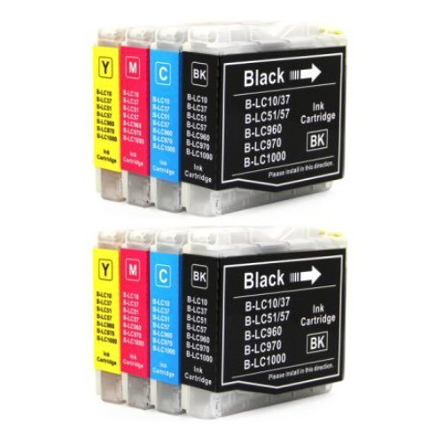 Compatible Premium Ink Cartridges LC57 / LC37  Set of 8 (Bk/C/M/Y x 2 ea) - for use in Brother Printers | Auzzi Store