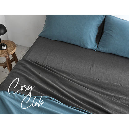 Cosy Club Sheet Set Cotton Sheets Double Blue Dark Blue | Auzzi Store