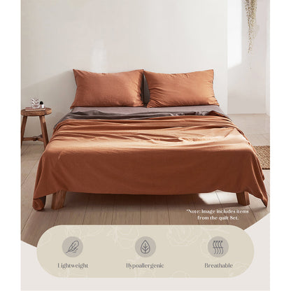 Cosy Club Sheet Set Cotton Sheets Double Orange Brown | Auzzi Store