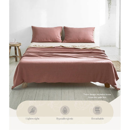 Cosy Club Sheet Set Cotton Sheets Double Vanilla Rhubarb | Auzzi Store